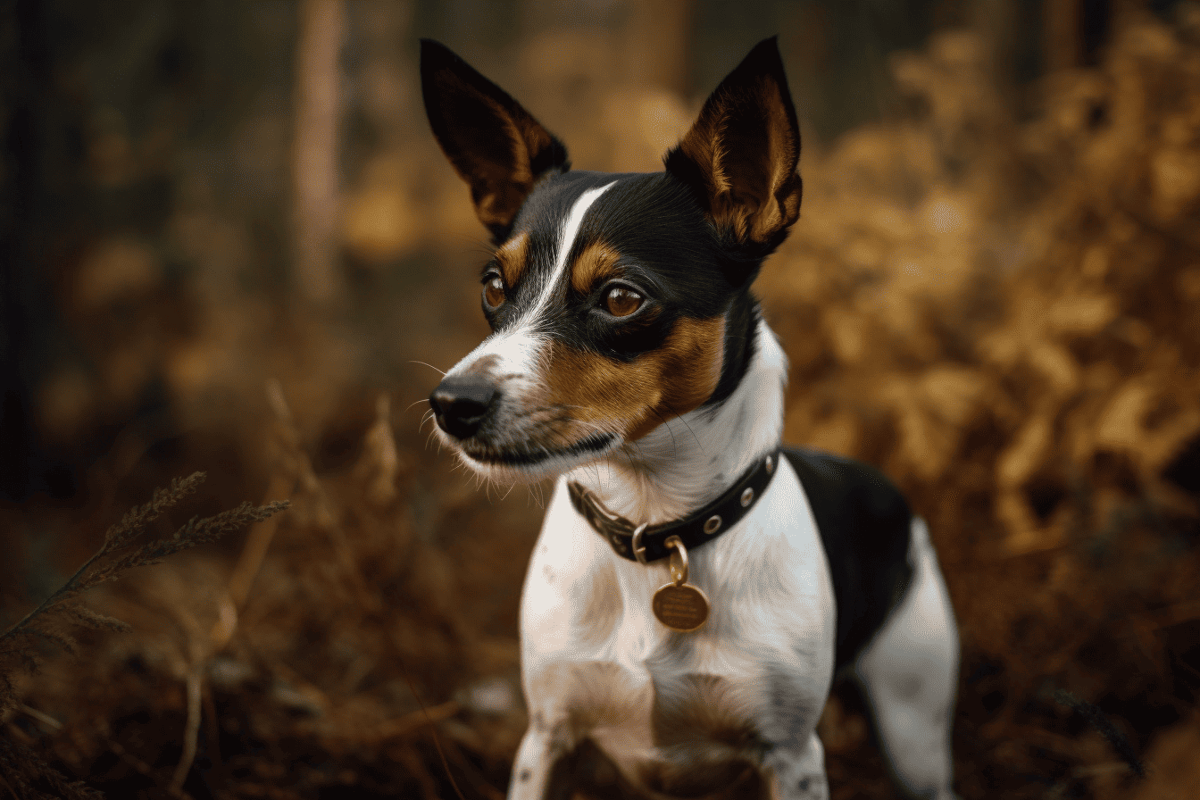 Adorable tricolor Jack Russell terrier outdoors.