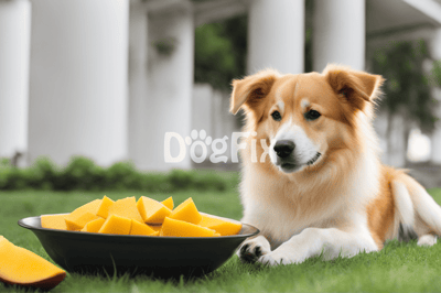 Dog-friendly mango for dogs, healthy and tasty pet treat, natural dog food.