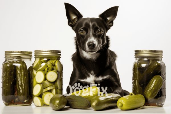 Healthy dog treats with fresh cucumbers and vegetables, promoting pet well-being and nutrition.