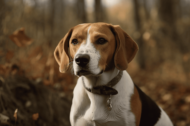Adorable hound dog outdoors, a perfect example of a well-cared-for pet in natural surroundings.