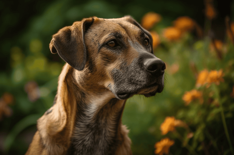 Dog healthy and alert in natural environment.