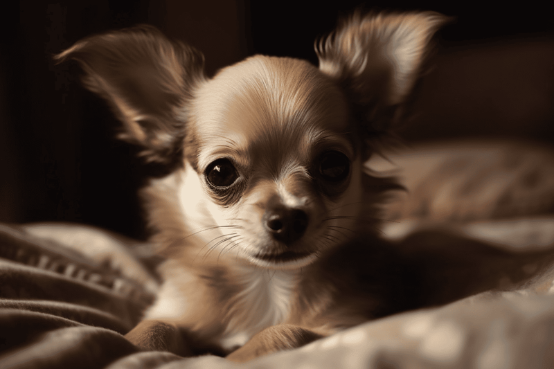 Adorable small dog with fluffy fur, big eyes, and a cute expression.