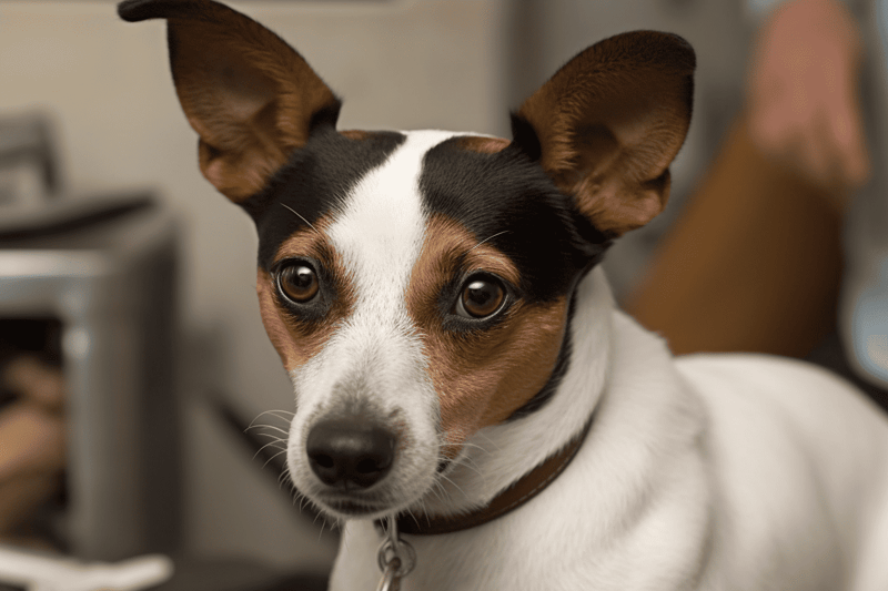 Bright-eyed small dog for pet care and training.