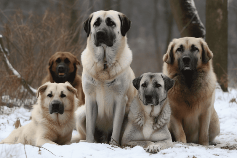 Adorable dogs in snow, loyal and friendly, enjoying outdoor winter adventure.