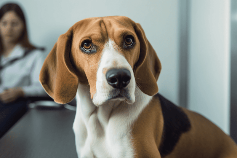 Wellness examination for dogs at veterinary clinic.