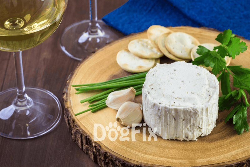 Delicious cheese with garlic and herbs, perfect for wine pairing and snacking.