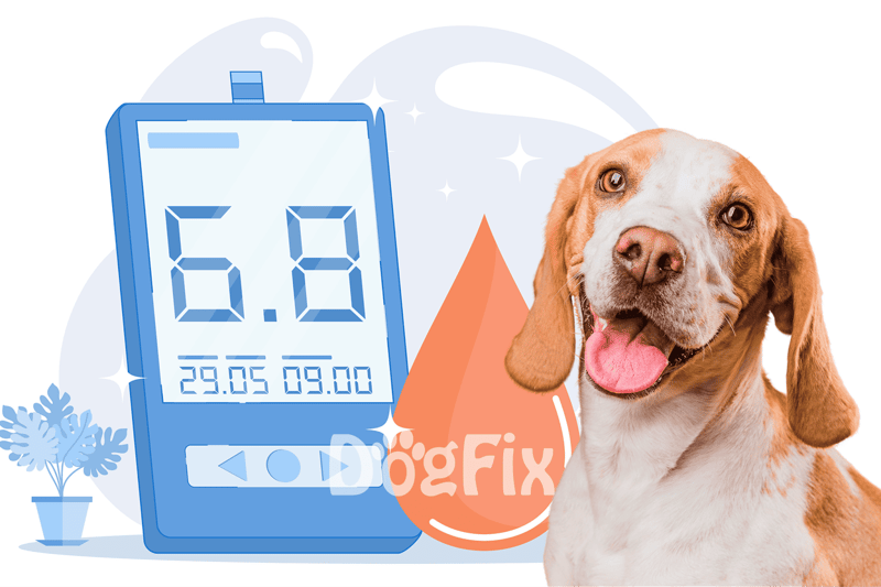 Dog sitting beside digital pet timer, pet care scheduling, dog health, and wellness reminders.