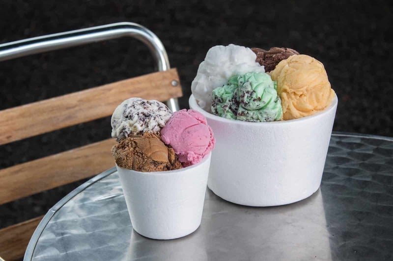 Dog-friendly ice cream treats served in cups, perfect for spoiled pups and healthy pet snacks.