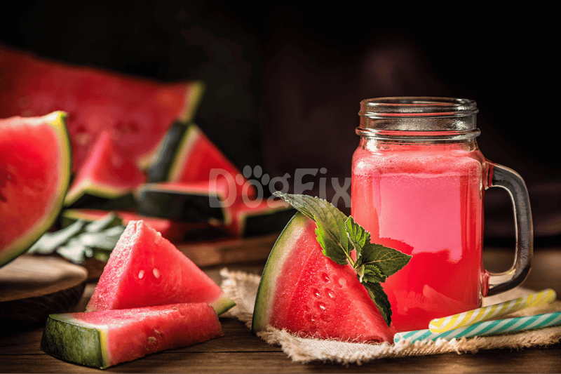 Refreshing watermelon juice served in a mason jar with fresh watermelon slices and mint garnish.
