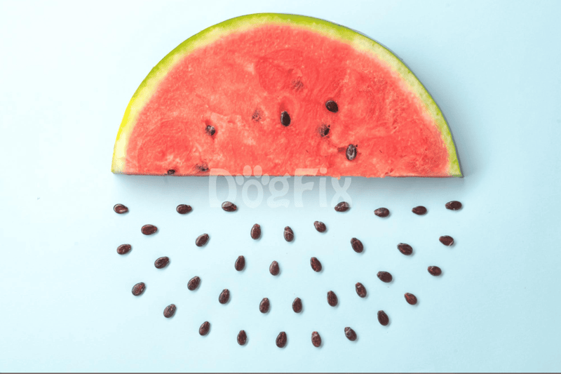 Vibrant watermelon slice with black seeds on pastel blue surface, fresh and juicy.