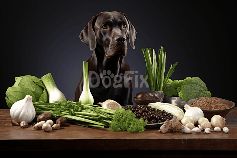 Dog-friendly vegetables and herbs for healthy canine nutrition.