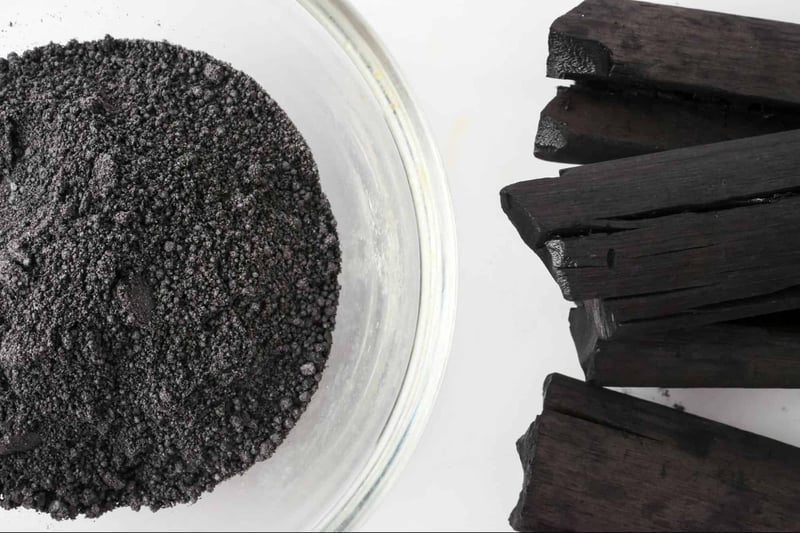 Natural activated charcoal powder for dog detox and tummy relief. High-quality, safe, and effective pet detox supplement.