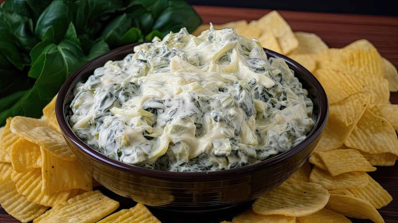 Close-up of creamy cheese spread with smooth texture and swirled appearance.