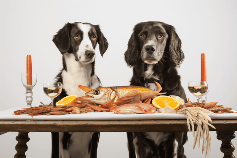 High-quality fish and seafood for dogs, healthy and nutritious dog food with fresh ingredients.