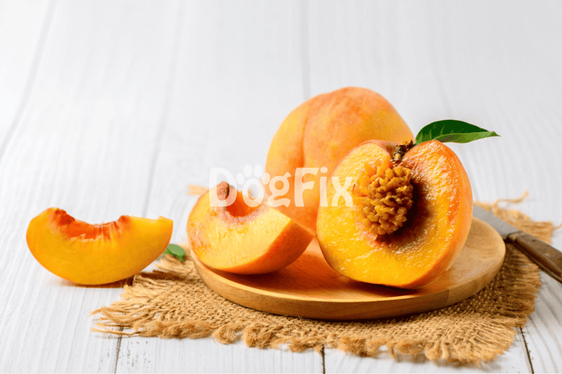 Fresh peaches suitable for dog treats and healthy snacks.