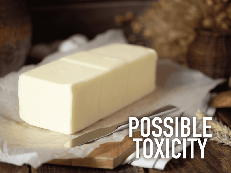 Pet-safe butter with no potential toxicity for dogs, suitable for dog treats.