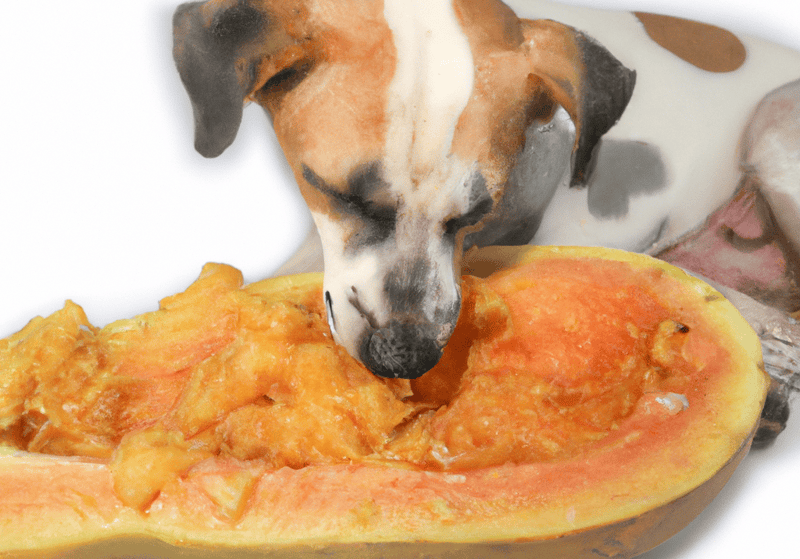 Dog enjoying pumpkin and sweet potato dog food bowl for nutritional health.