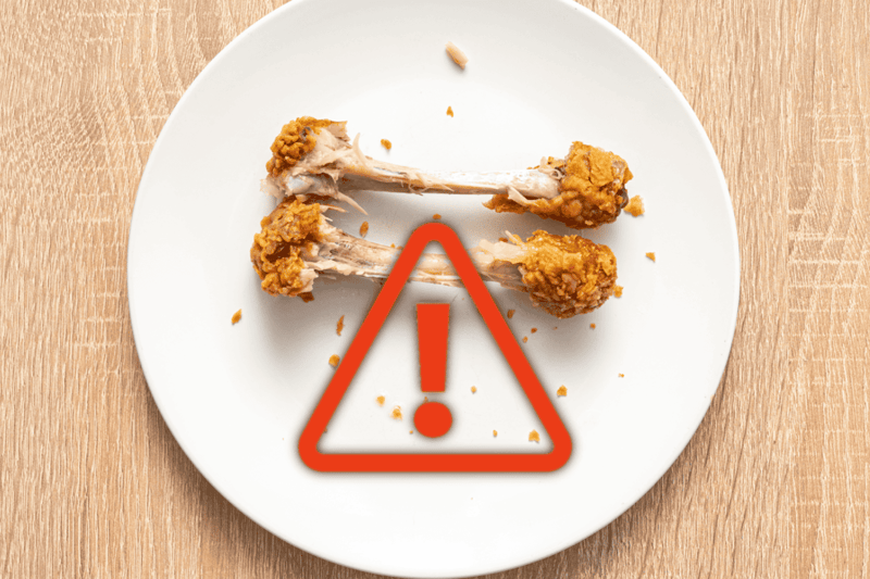 Chicken bones pose choking hazards for dogs and should be avoided.