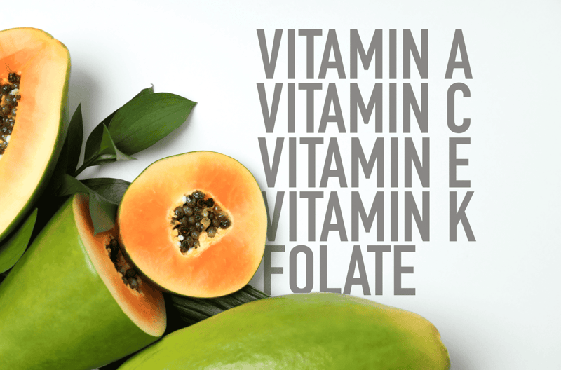 Healthy dog treat with fresh papaya slices.