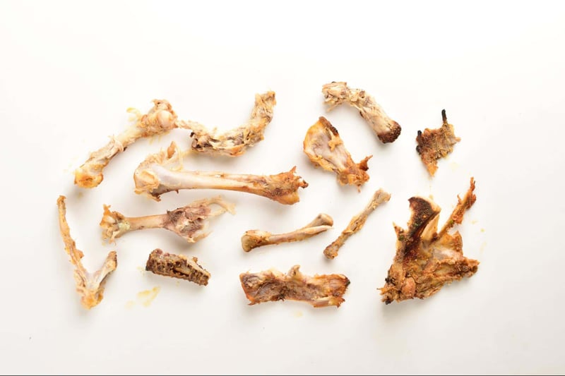 Dog bones and chews for dogs on white background.