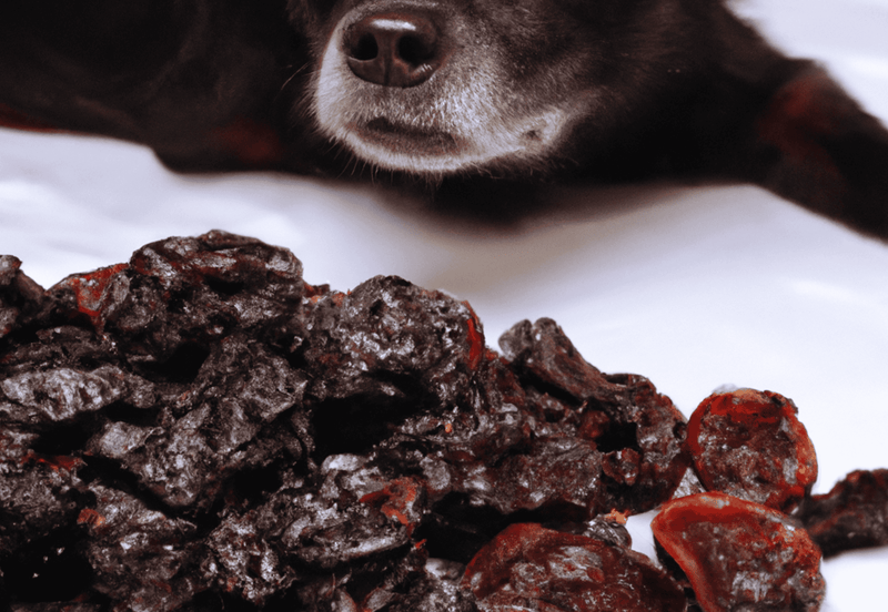 Close-up of dog treats with dried beef liver on a white background, highlighting healthy dog snacks.