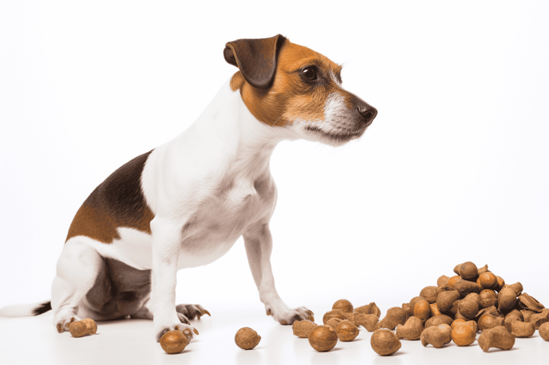 Healthy dog snacks with hazelnuts for pets.