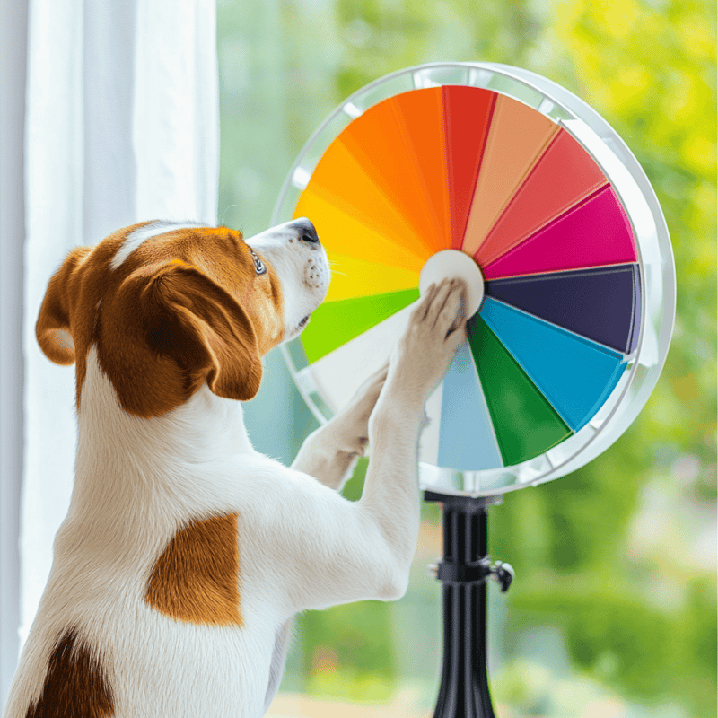 Bright colorful pet dog toy for interactive play.