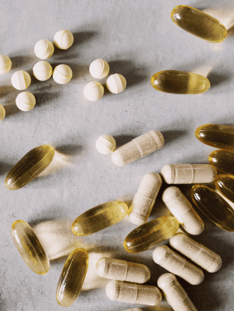 Dog health supplements and vitamins.