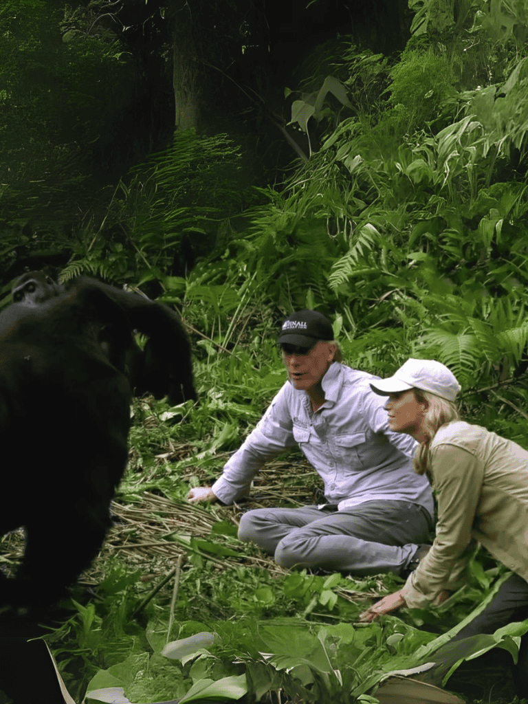 Gorilla observation, wildlife conservation, jungle adventure, nature exploration, eco-tourism.