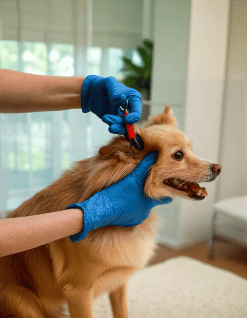 Dog ear exam, veterinary care for dogs, pet health check, dog ear treatment.