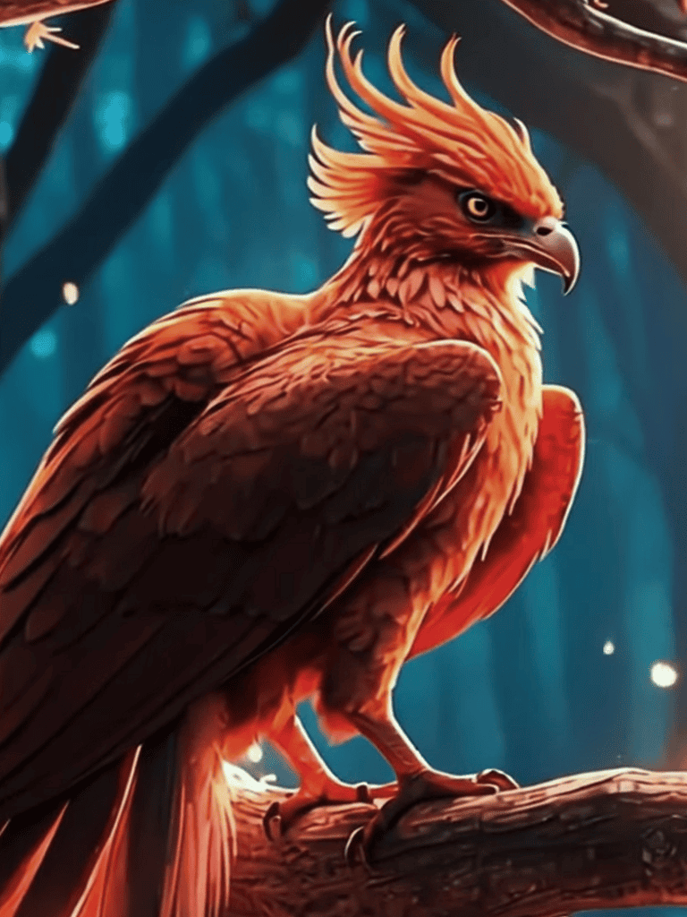 Detailed close-up of a majestic eagle perched on a branch, showcasing its striking feathers and intense gaze.