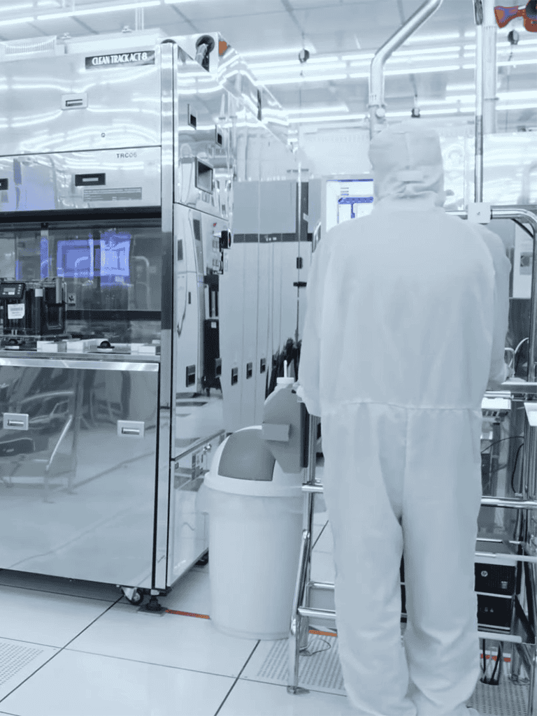 High-tech pharmaceutical cleanroom factory.